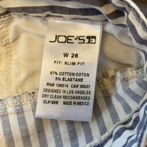 Joes Jeans bluish grey striped cotton skinny pants